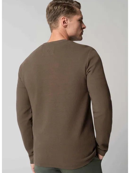 Volcano Longsleeve L-FENCH Brązowy Regular Fit