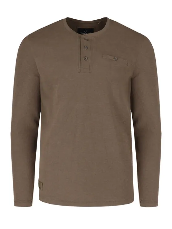 Volcano Longsleeve L-FENCH Brązowy Regular Fit