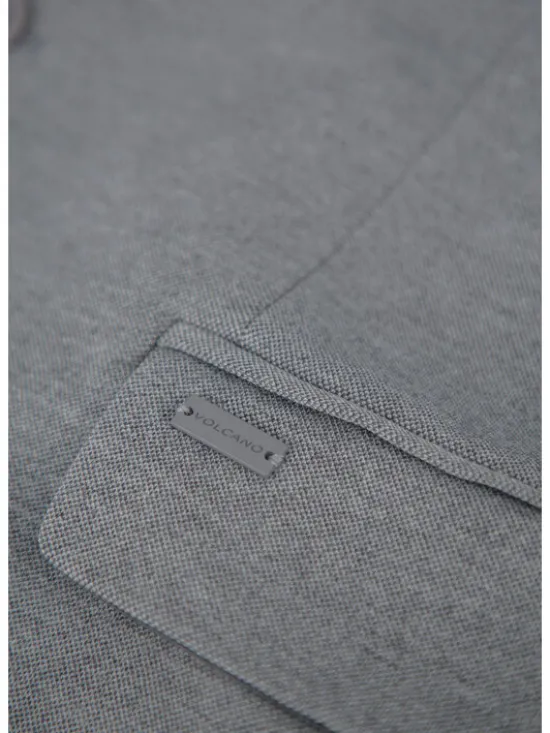 Volcano Marynarka JB-ABIS Szary Regular Fit