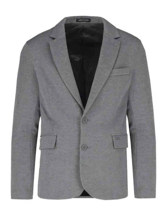 Volcano Marynarka JB-ABIS Szary Regular Fit
