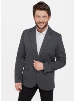 Volcano Marynarka JB-ANTON Szary Regular Fit