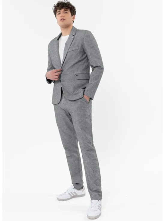 Volcano Marynarka JB-AURO Szary Regular Fit