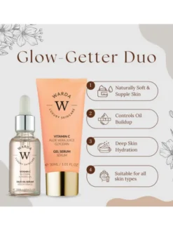 Warda Skincare Glow Boost: Vit C Cream + Serum Set Krem