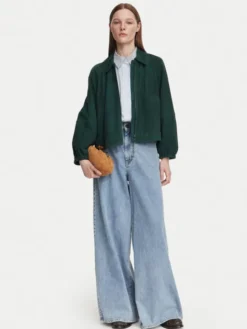 Weekend Max Mara Kurtka skórzana Zuppa 2625446011 Zielony Regular Fit