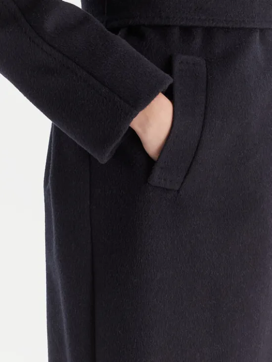 Weekend Max Mara Płaszcz wełniany Tempera 2525016082 Granatowy Regular Fit