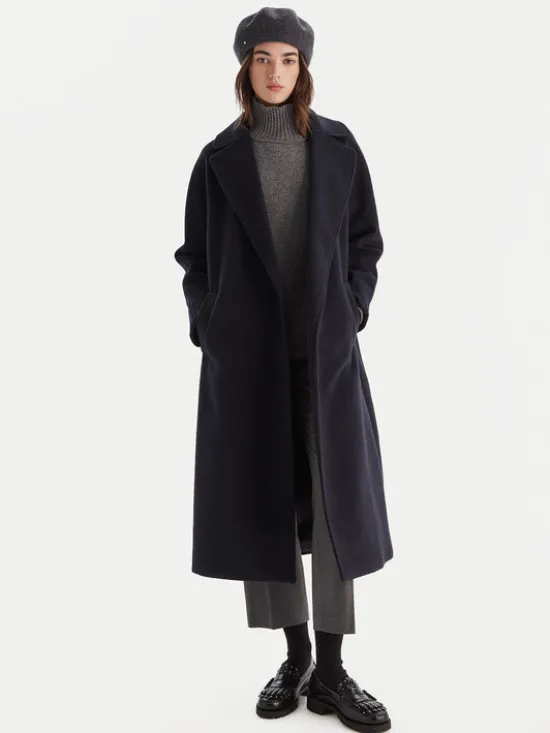 Weekend Max Mara Płaszcz wełniany Tempera 2525016082 Granatowy Regular Fit