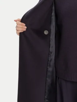 Weekend Max Mara Płaszcz wełniany Resina 2525016031 Granatowy Regular Fit
