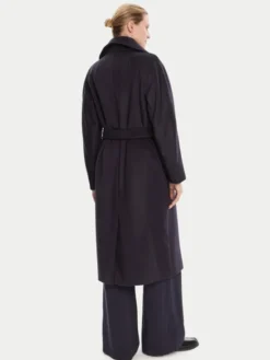 Weekend Max Mara Płaszcz wełniany Resina 2525016031 Granatowy Regular Fit
