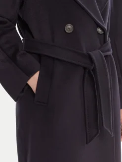Weekend Max Mara Płaszcz wełniany Resina 2525016031 Granatowy Regular Fit