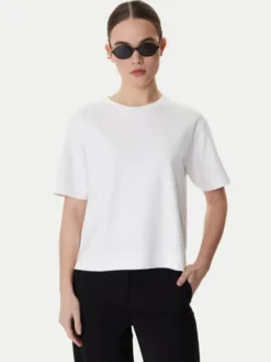 Weekend Max Mara T-Shirt Multid 2615941031 Biały Relaxed Fit