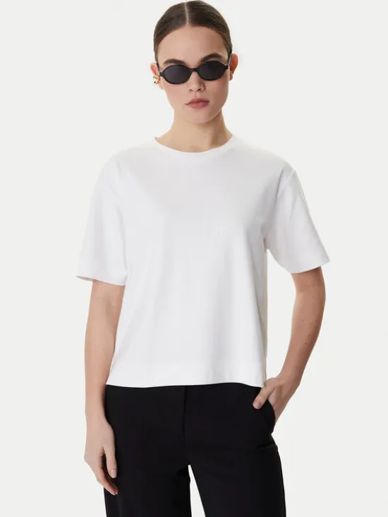 Weekend Max Mara T-Shirt Multid 2615941031 Biały Relaxed Fit
