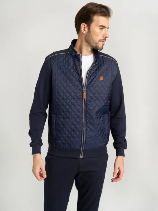 Willsoor Bluza 11986 Granatowy Regular Fit