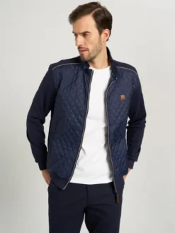 Willsoor Bluza 11986 Granatowy Regular Fit