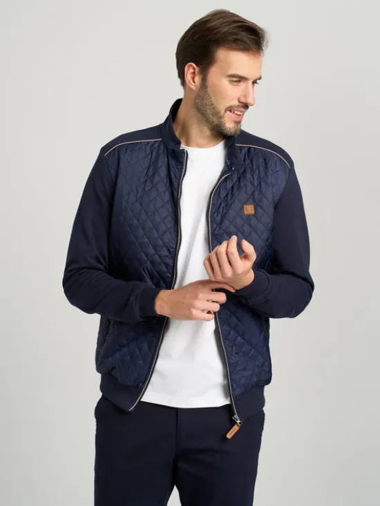 Willsoor Bluza 11986 Granatowy Regular Fit