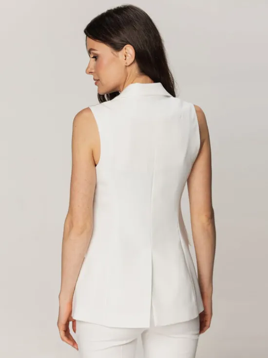 Willsoor Kamizelka 67533 Biały Regular Fit