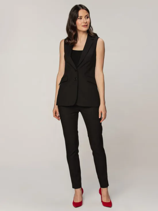 Willsoor Kamizelka 67330 Czarny Regular Fit