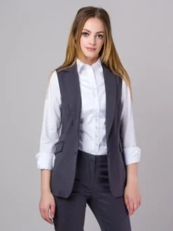 Willsoor Kamizelka 67332 Szary Regular Fit