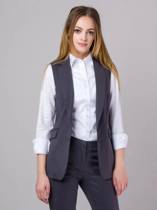 Willsoor Kamizelka 67332 Szary Regular Fit