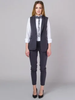 Willsoor Kamizelka 67332 Szary Regular Fit