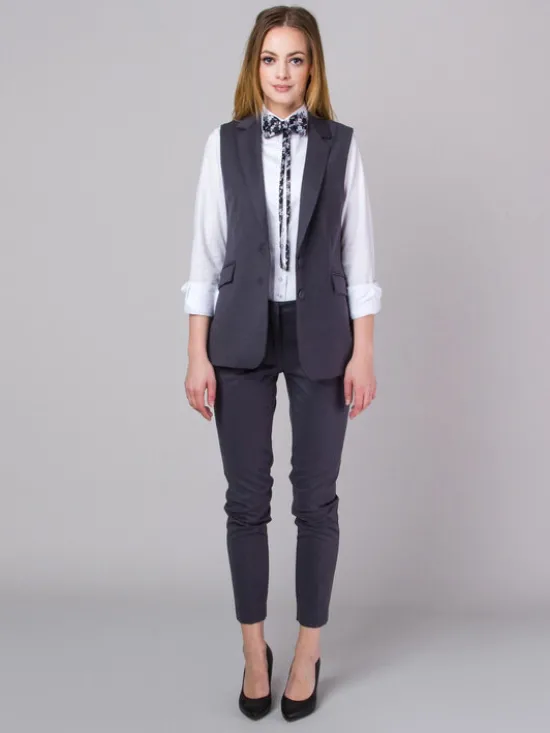 Willsoor Kamizelka 67332 Szary Regular Fit