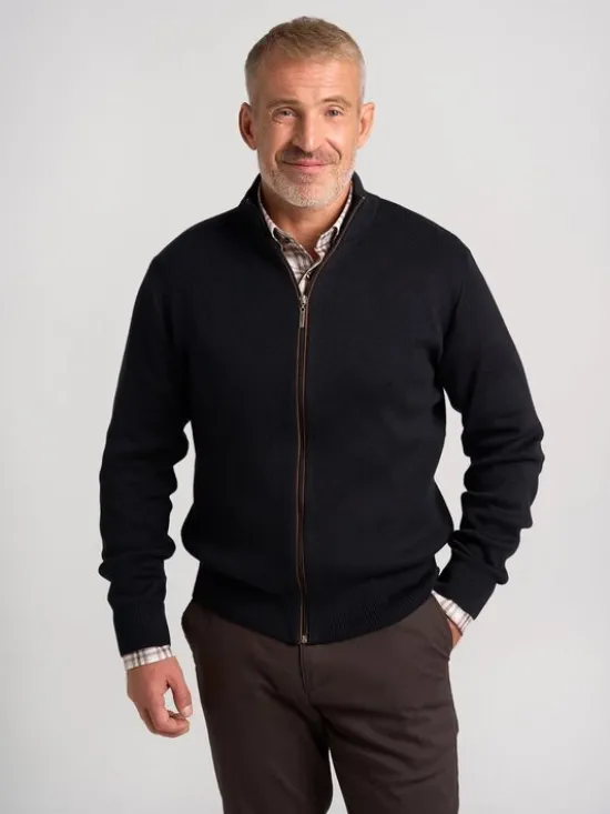 Willsoor Kardigan 71882 Czarny Regular Fit