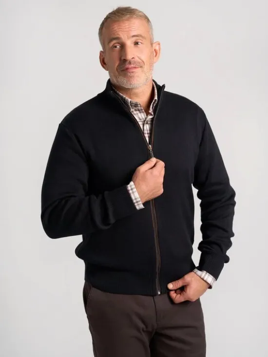 Willsoor Kardigan 71882 Czarny Regular Fit