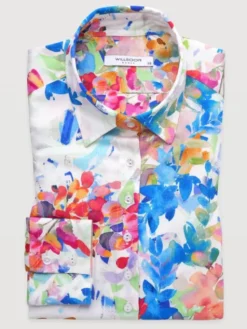 Willsoor Koszula 61541 Biały Regular Fit