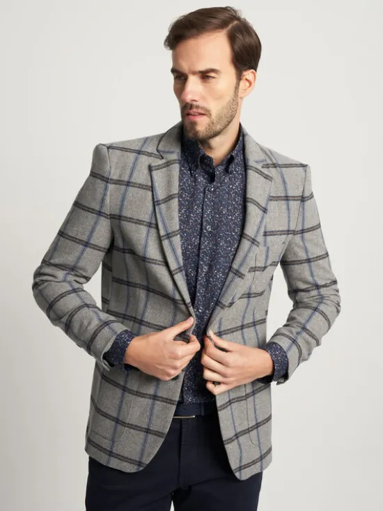 Willsoor Marynarka 11531 Szary Regular Fit