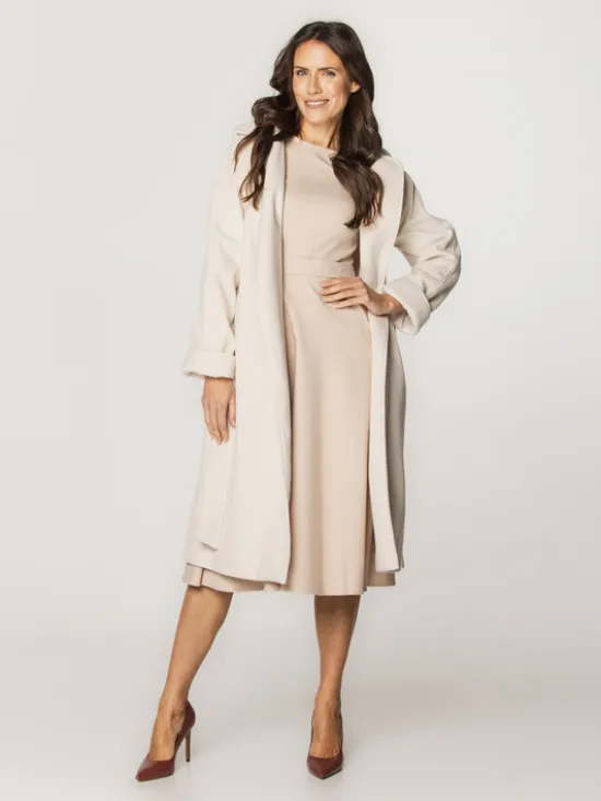 Willsoor Płaszcz przejściowy 65377-65378 Beżowy Regular Fit