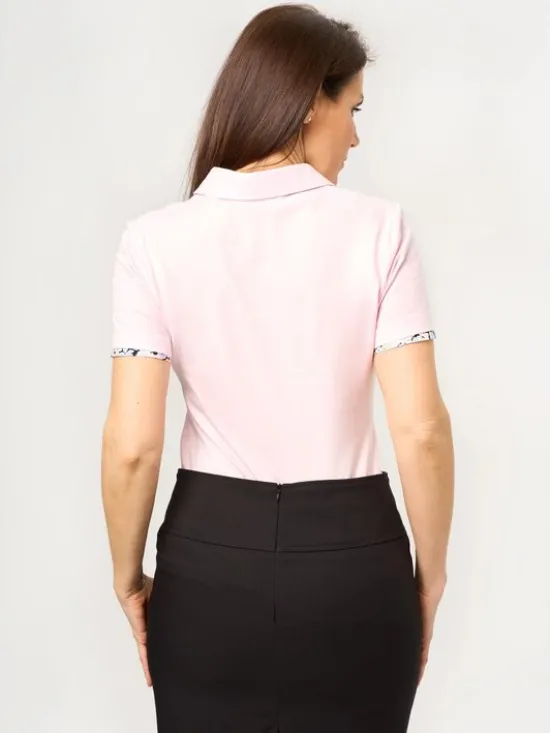 Willsoor Polo 70998/2 Różowy Slim Fit