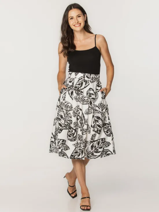 Willsoor Spódnica 67821 Czarny Flared Fit