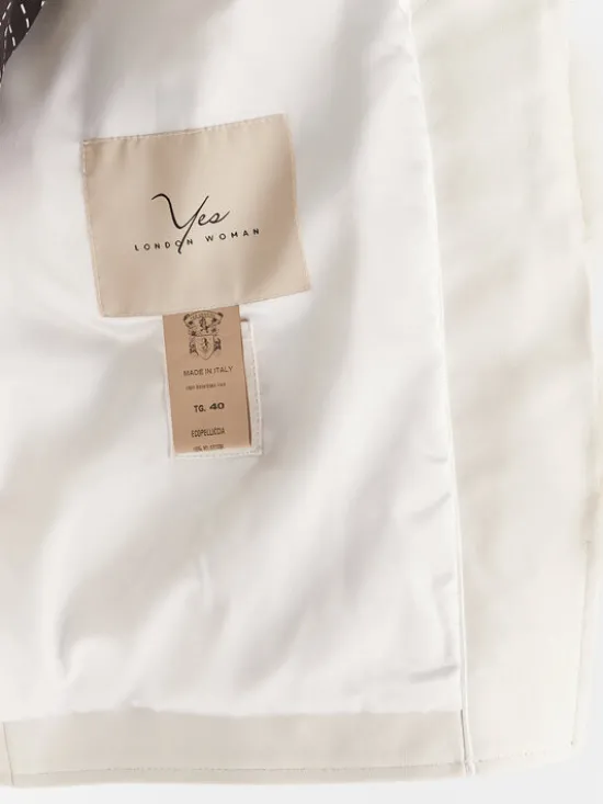 YES LONDON Futro LC/2077 Kremowy Regular Fit